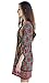 Women Bohemian Neck Tie Floral Print Ethnic Style Shift Dress (Large, Pattern 3)