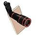 Smartphone Camera Lens, High Definition 12X Universal Optical Zoom Lens 12X Zoom Lens Focus Telescope Clip-on Camera Lens for iPhone 7 6S Plus 6S and Other Smartphones