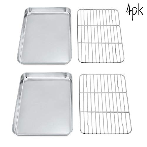 Baking Sheet With Cooling Rack Set 16 x 12 x 1 Inch,Stainless Steel
