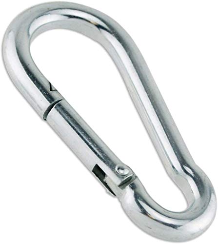 Outdoor Sport 80mm x 8mm Zinc-Galvanized Steel Carabiner Snap Link Hook - 3-1/4" x 5/16" (4 Pack)