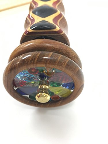 N & J Kaleidoscope in Solid Teak, Laminated Padauk, Jalnleem and Ebony, 7 Inch Barrel, Solid Wood Double Jeweled Wheels