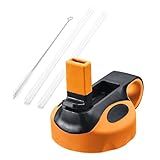 Glink Straw Lid/Cap for Hydro Flask Wide Mouth Sports Water Bottle with 2 Plastic Straws, Fits Hydro Flask Water Bottle - Orange