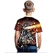 Godzilla Children T-Shirt boy Girl 3D Printing Godzilla Shirt Kids Tops TEE Summer Shirts Brown