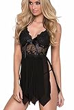 Niveltm Pajama Sexy Lingerie Sling Allure Underwear for Sex Flirt (M, Black)