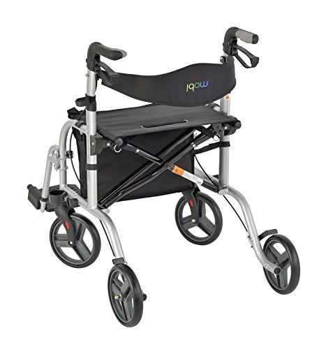 Juvo Convertible Rollator-Transport Chair, 250-Pound Capacity, Silver (TCH103) - Thumbnail 3