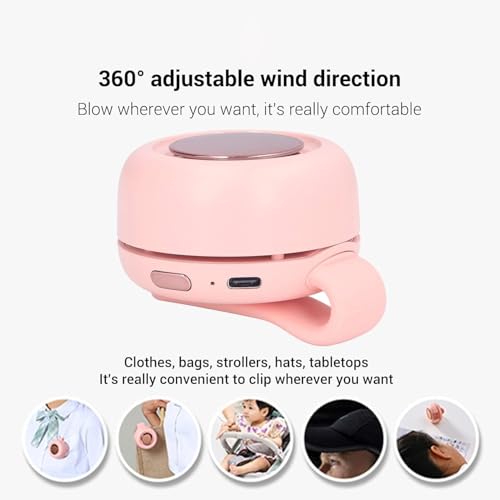 Portable Silent Mini Bladeless Electric Fan,Mini Whirlwind Fan for Waist Clip Fan, 3 Speeds Hands-Free Neck Fan,Suitable for Outdoor & Travel & Office, Travel Accessories, Gift (White)