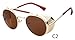 Flowertree STY056 Metal Frame Side Shield Oval 52mm Sunglasses (gold+brown)