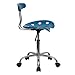 Flash Furniture Elliott Vibrant Bright Blue and Chrome Swivel Task Office Chair with Tractor Seat