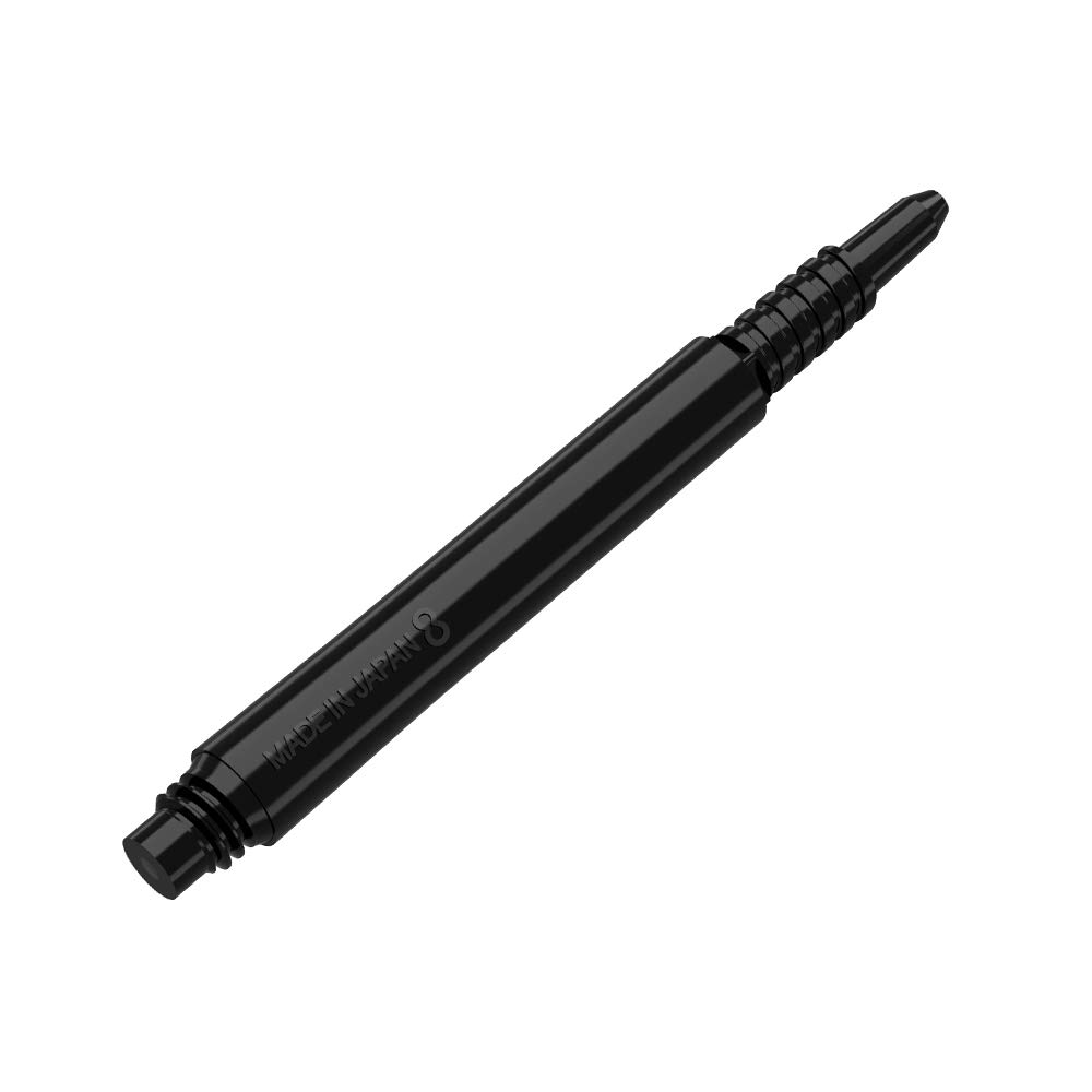 8 Flight Dart Shafts, Moulded Flight System, Black, Medium 33mm