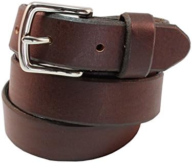 Beverly Full Grain Leather Designer Hand Crafted Belt 1 inch(26mm) Wide With Nickel Polished Buckle