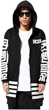 Pizoff Unisex Zip up Extra Long Coat Jacket Hoodie Dress Y1140-S