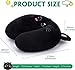 H HOMEWINS Travel Pillow for Kids,Cute Animal Neck Pillow for Boys Girls,Soft Neck Head Chin Support Pillow,Travel Accessories for Airplane, Car, Train,Recline (Black cat)