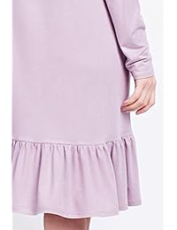 Youxiua - Vestido de manga larga para mujer, estilo casual, cuello redondo, con bolsillos