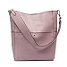 BOSTANTEN Women's Leather Designer Handbags Tote Purses Shoulder Bucket Bags Taro Pink