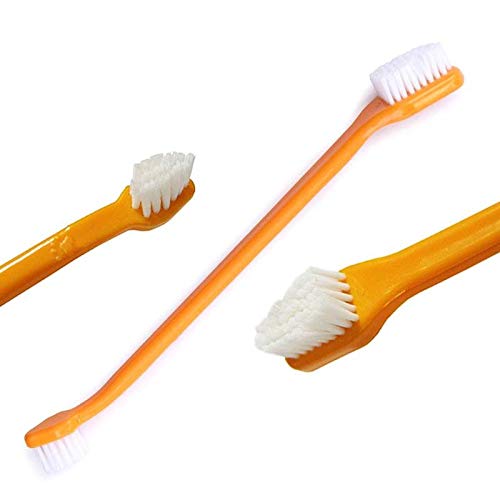 4Pcs/Set 1pcs Toothpaste + 2pcs Brush Head Pet Accessories Set Two-head Pet Accessories + 1pcs Dog Puppy Cat Flavour - Thumbnail 5