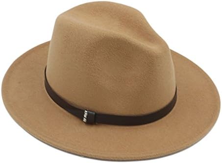 Fedora Khaki DIY Belt Hat For Gentleman Crushable Hantom Dad Bowler Hat (Color : 1, Size : 57-58CM)