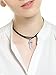 Aukmla Leather Layered Necklace Black Opal Pendant Necklaces Chain Jewelry for Women and Girls