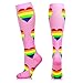 NEWZILL Medical Compression Socks for Women and Men Circulation 20-30 mmHg Best Compression Stockings for Running Athletic Travel Flight Nurses Pink Heart