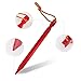 Tripmas Ultralight Aluminum Tent Stakes Rhombic Tent Pegs with Pouch, Red (Pack of 10)