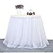 Suppromo 14ft White Tulle Table Skirt Tutu Table Skirt Tablecloth Decorations for Rectangle or Round Tables for Birthday Party Baby Shower Wedding Buffet Banquet Decoration(L14(ft)*H 30in)