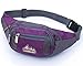 Big Mango New Fashion Womens Sports Bag 4 Zipper Pockets Waist Bag Fanny Chest Pack with Cell Phone Pouch & Automatic Umbrella & Small Personal Stuffs for Both Men and Women Use - Purple
