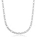 MOWOM Silver Tone 5.0mm Wide Stainless Steel Necklace Figaro Chain Link 14~40 Inch