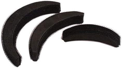 Grey990 3Pcs Hair Pads - Moon Shape Punta Clip Beehive DIY Heightening Puff Bangs Hairpin Styling Tool Black