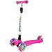 OUTON Scooter for Kids 3 Wheel Kick Scooter for Toddler Girls Boys, Lean to Steer, 4 Adjustable Height, Light Up Wheels for Children Age 3-14 (Rose Pink)
