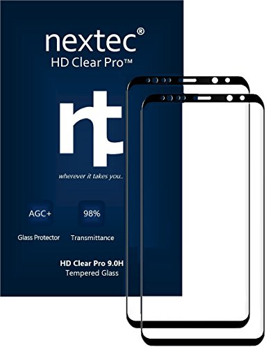 Galaxy Note 8 Screen Protector, (2 Pack) Nextec 3D Tempered Glass Screen Protector for Samsung Galaxy Note 8 (HD Clear Pro 2.1) 9.0H/ Black - Corning Gorilla Glass