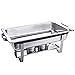 Giantex 2 Packs Chafing Dish 9 Quart Chafer Dishes Buffet Set Stainless Steel Rectangular Chafing Dish Set with Half Size Pan