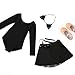 STELLE Girls Long Sleeve Ballet Leotards with Separated Skirt