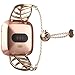 UooMoo Band Compatible with Fitbit Versa, Leaf Shape Stainless Steel Bracelet Women Replacement for Fitbit Versa Smart Watch-Rosegold