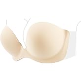 KSang Backless Strapless Bra for Women, Adhesive Invisible Sticky Bra Push Up for Wedding Dress
