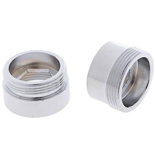 TOOLSTAR Solid Metal Adaptor, 2PCS Faucet Adaptor for Bathroom Hardware Metal Outside Thread Water Saving Adaptor Water Purifier (19mm to 22mm)