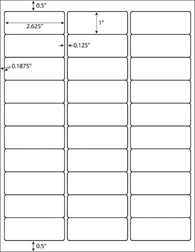 JS Amazon FBA Label (100 Sheets) 30-up Labels 1" X 2-5/8" on US Letter White Self Adhesive Shipping Mailing Stickers for Laser/Inkjet Printer, Meets Amazons FBA Requirements 30
