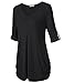Timeson Women Tops, Woman Spring Half Sleeve V-Neck Tunic Blouse Top Black X-Large
