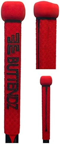 Buttendz Flux Z Hockey Stick Grip Reusable Rubber Plug w/ Big Knob Red w/ Black