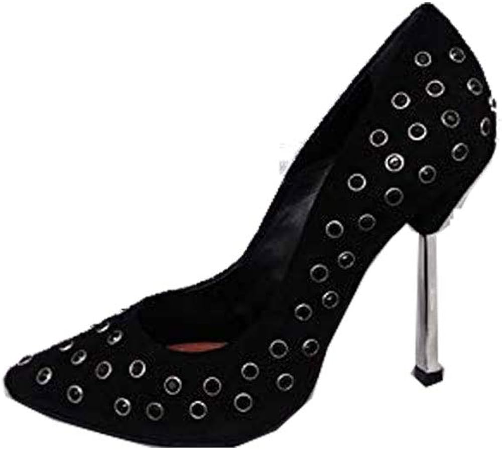 black suede stiletto pumps