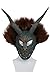 PONGONE Erik Killmonger Stevens Mask - Black Panther Helmet with Brown Wig Cosplay Prop Latex