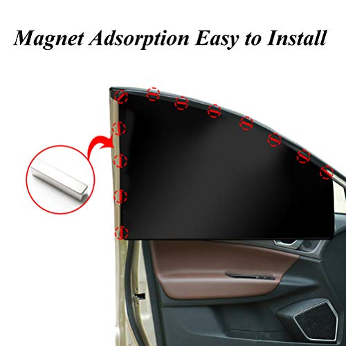 Side Window Sunshades for Car - 2 Pcs Front Sun Shades for Baby Women Men Black Car Curtains Foldable Upgraded Version of Magnetic(Front-2) - Thumbnail 6