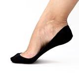 SHEEC - Women's Cotton Extreme No-Show Non-Slip Sock - SoleHugger SECRET (1 pair) (Black/Medium)