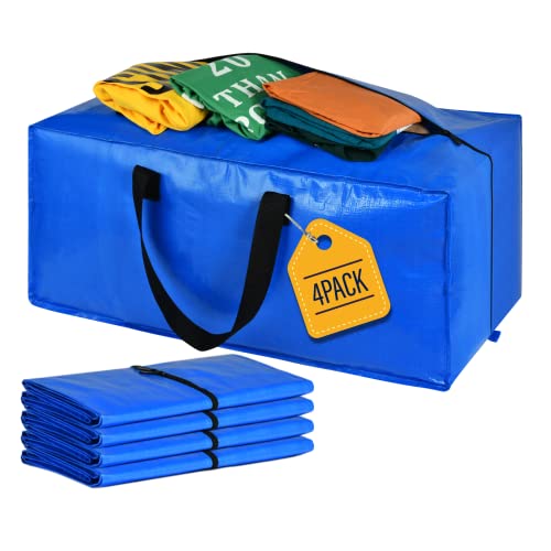 Heavy Duty Large Storage Bags, XL Blue Moving Bags for College Dorm