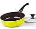 Cook N Home Nonstick Ceramic Coating Die Cast Deep Saute Stir Fry Pan Wok Pan with Lid, 3 quart/9.5