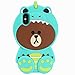 Artbling Case for iPhone XR 6.1” Silicone 3D Cartoon Animal Cover, Kids Girls Cool Fun Lovely Cute Bear Cases,Kawaii Soft Gel Rubber Unique Character Fashion Protector for iPhone XR (Green Dinosaur)