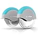 SimPrium - Handheld EasyGrip Pizza Cutter with 4inch Stainless Steel Cutting Wheel and Protective Blade Guard for Safety - Easy to Disassemble & Clean - Ergonomic Slicing Tool - Blue