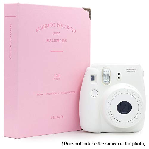 Ablus 2x3 Inch Photo Paper Film Album Set for Fujifilm Instax Mini Camera/HP Sprocket Photo Printer/Polaroid Snap, Z2300, SocialMatic Instant Cameras&Zip Instant Printer (120 Pockets, Pink)