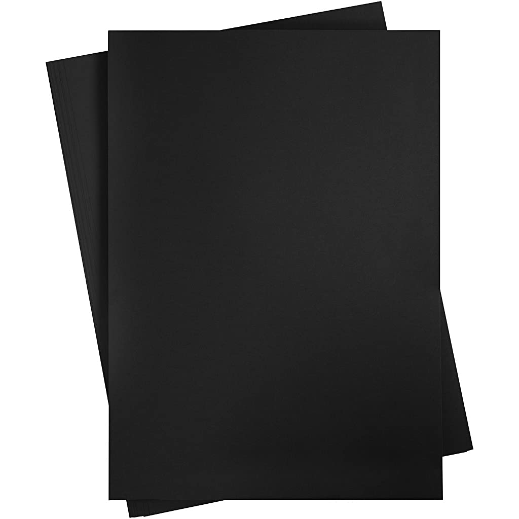 A2 Black Card Paper – 10 Sheets 420x600mm – Thick Coloured Craft Paper for Drawing, Place Cards, Scrapbooking, School Projects & Crafting