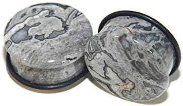 Intrepid Jewelry Wave Jasper Stone Single Flare Plugs