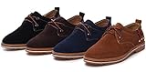 PPXID Men's Suede Leather Lace Up Casual Oxford Shoes