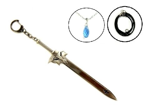 Heart (tears) Yui tears one-handed sword Eryu system data Yui Sword Art Online Kirito black (heart) tung months valley Kazuto SAO Sword Art Online cosplay prop sword weapon key chain necklace rope chain with (japan import)